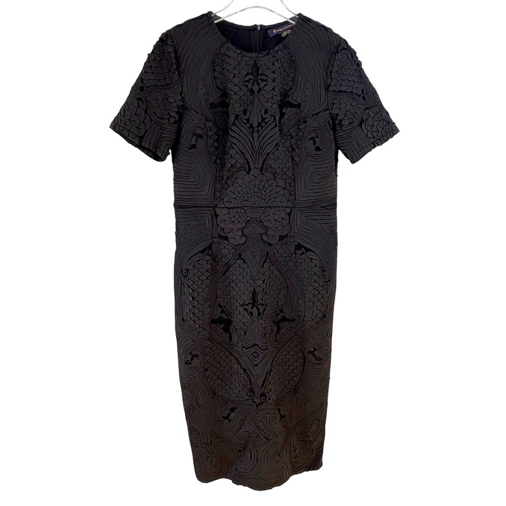 Pankaj & Nidhi MILANY Black CUTWORK MIDI Dress WOMEN 6 Anthropologie - Picture 2 of 13